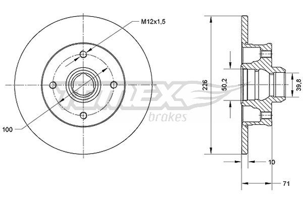 TOMEX BRAKES stabdžių diskas TX 70-71